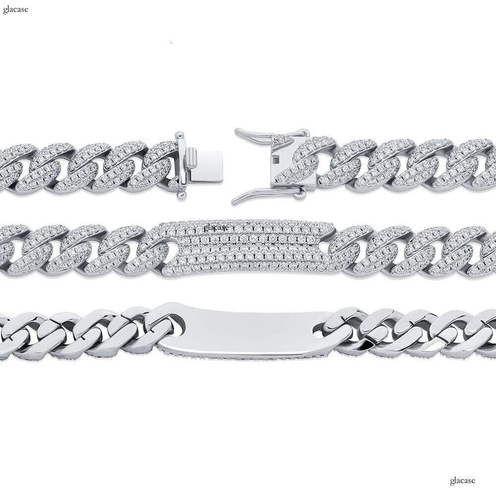 Hip-Hop Trendy Jewelry 9mm Micro Paved Moissanite chain Cuban Chain Versatile Necklace
