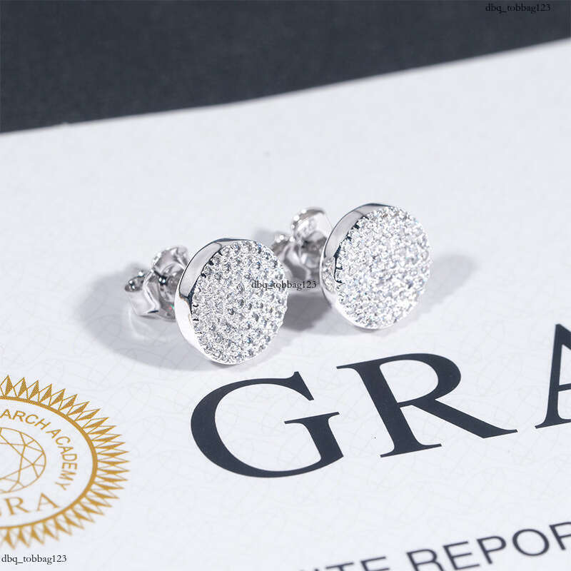 Wuzhou Classic for Men and Women Sier Moissanite Full Inlay Hot-Selling Earrings