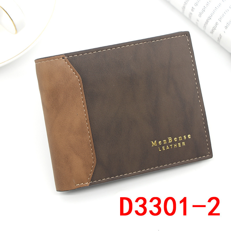 Menbense New Men's Wallet Short Luxury Bag Style Gold Stamping Embossed Stitching Matte Leather Binder Men's Short Wallet