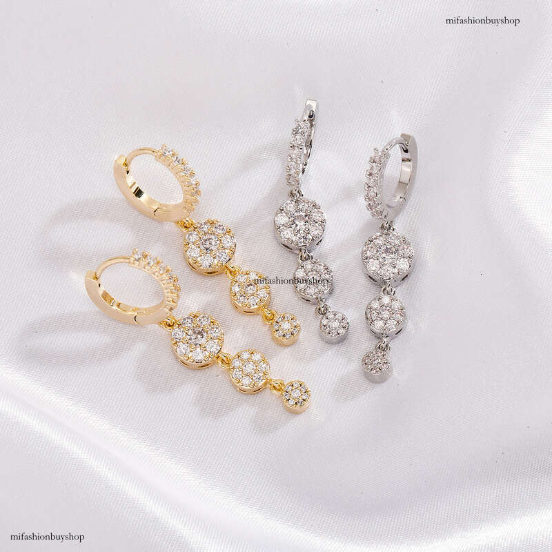 Live Full Dia Water Drop Tassel Unisex Simple Earrings Personality Accessories Celebrity Style