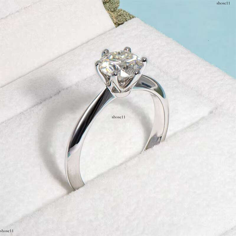 XINGGUANG Jewelry 0.5CT Engagement Round Shape Sterling Sier Moissanite Dia Wedding Ring