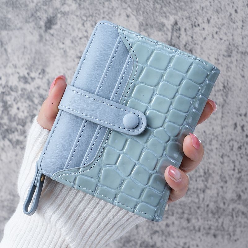 2025 New Women's Stone Pattern Luxury Bag Crocodile Pattern Wallet With Clasp Short Korean Style Card Holder Zipper Multi-card Slot Coin Purse