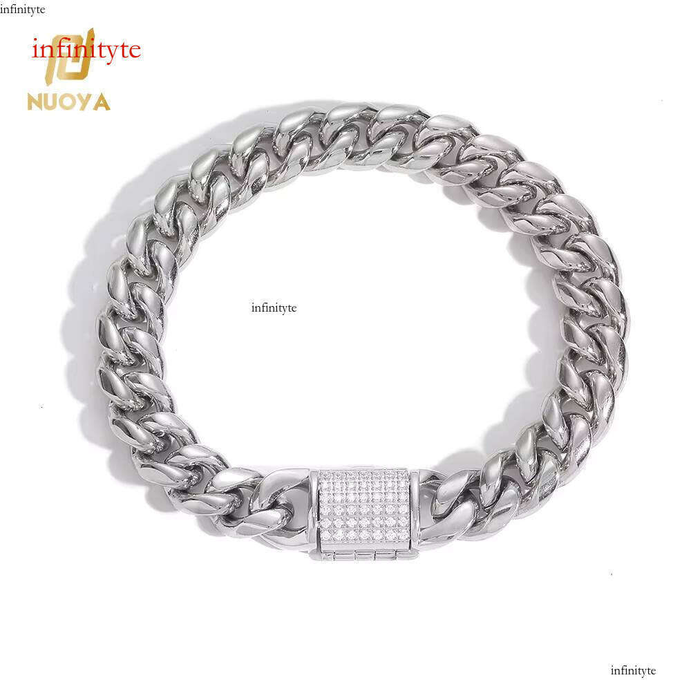 NUOYA Wholesale Custom Stainless Steel High Polish Curb Chain Cuban Link Bracelet Women