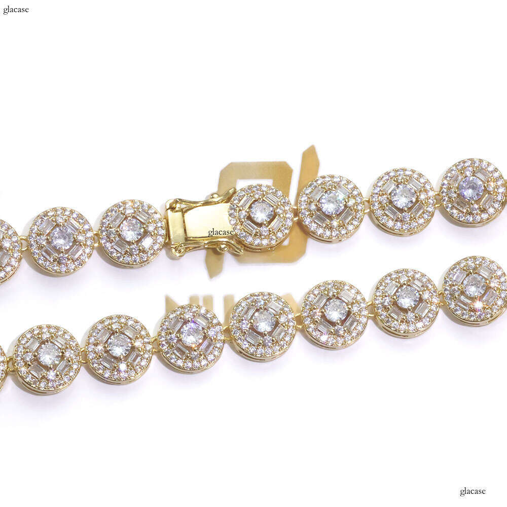 Round Rock Candy Chain Mixed Moissanite chain Hip Hop Jewelry Personality Trendy Men's Necklace