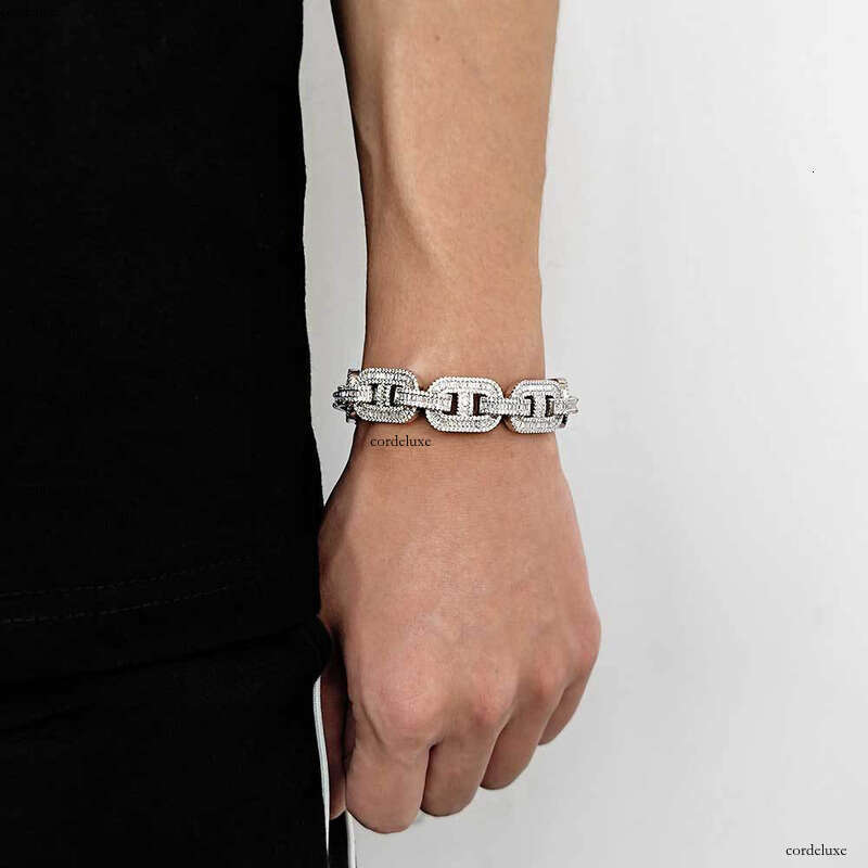 Zircon Jewelry New Full Dia Pig Nose Cuban Bracelet Hip Hop