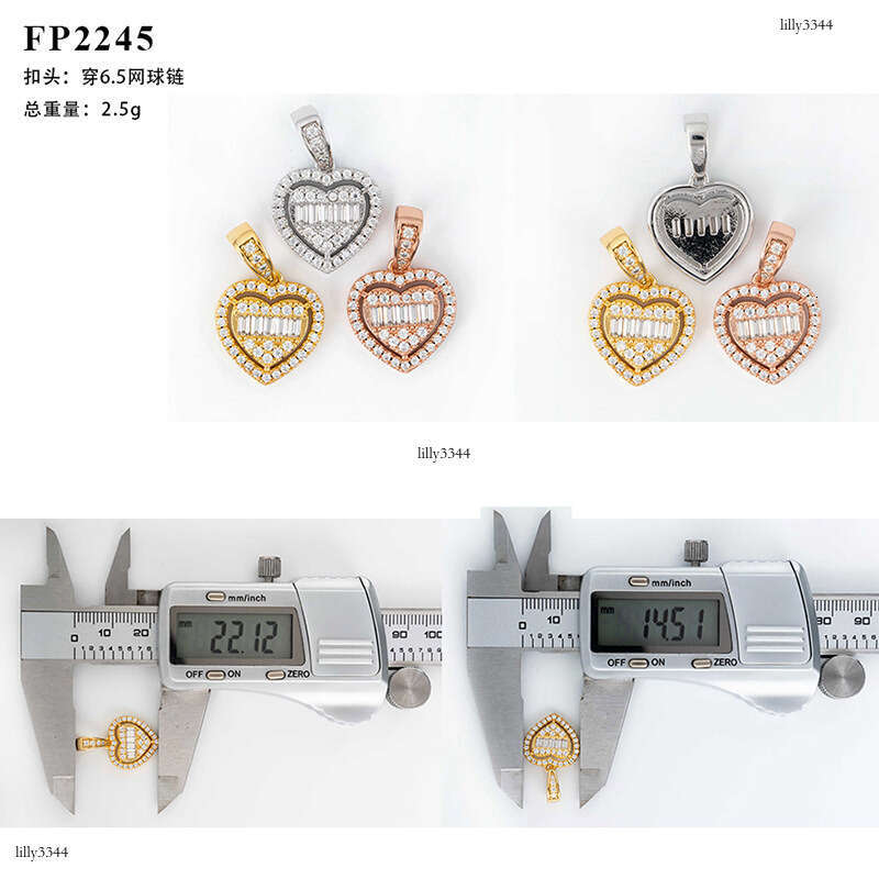 Hot Selling Personalized Heart Pendant Sterling Silver Inlaid Moissanite chain Can Be Worn 6.5m Necklace Trade Special