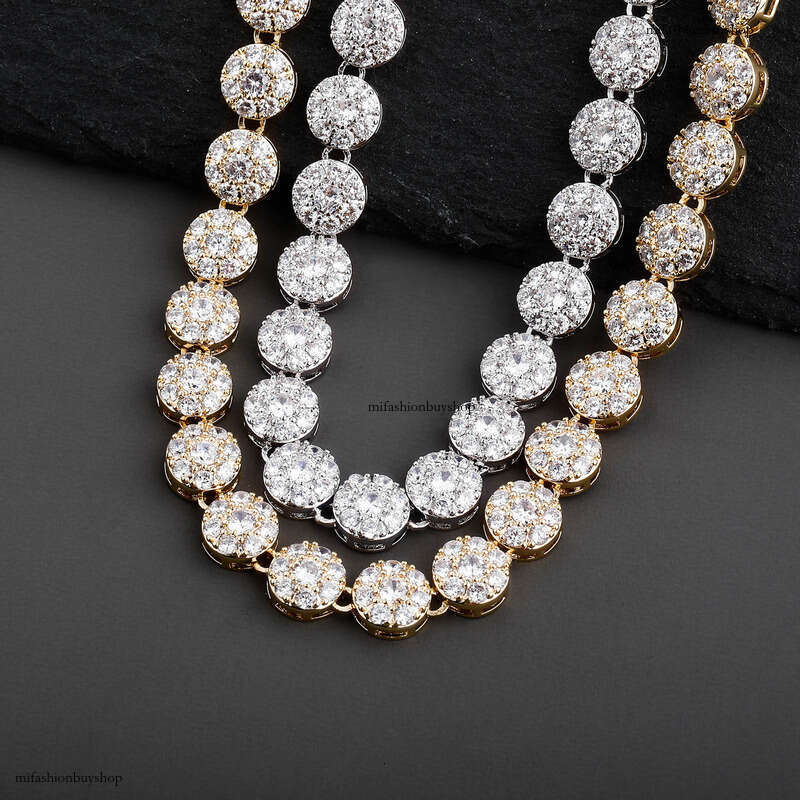 Hip Hop Style 10MM Full Dia Sterling Silver Inlaid Moissanite chain Rock Candy Necklace Unisex Personality Trend Bracelet