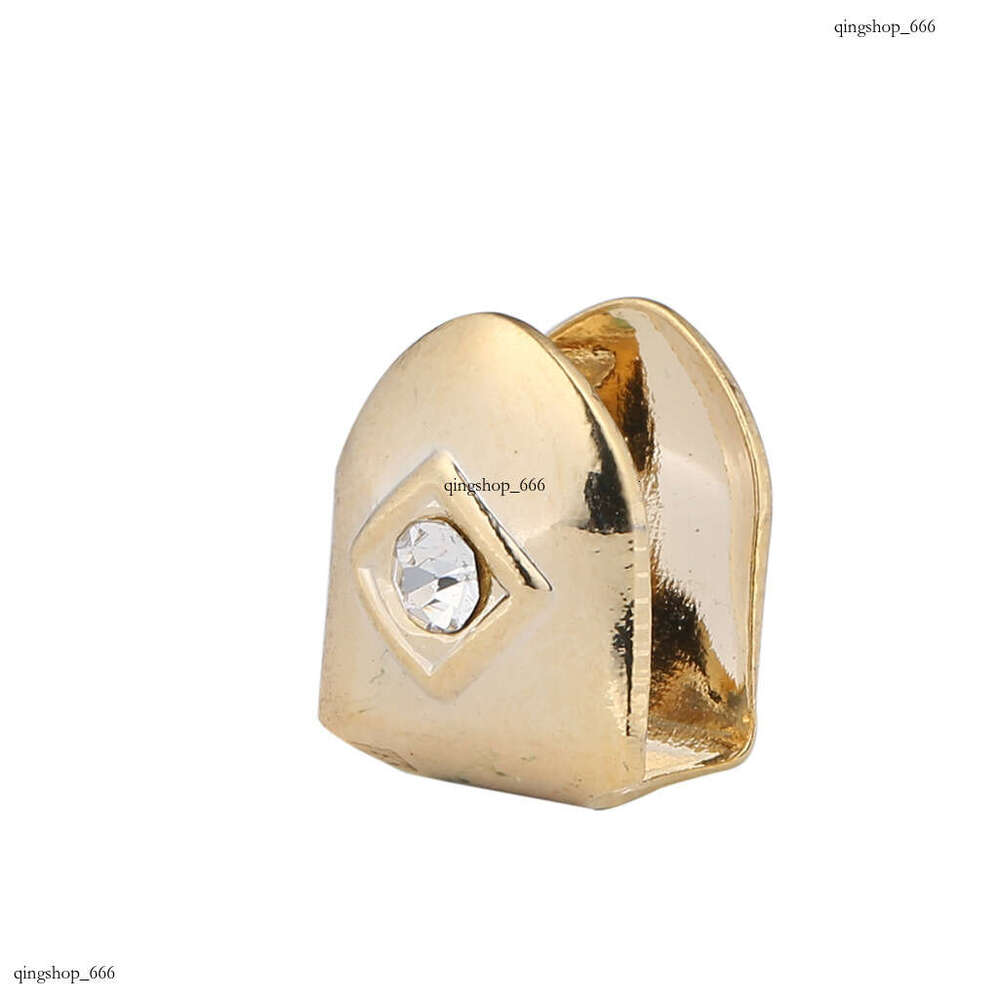 Hip Hop Single Dia Inlaid Cool Halloween Braces Big Gold Teeth