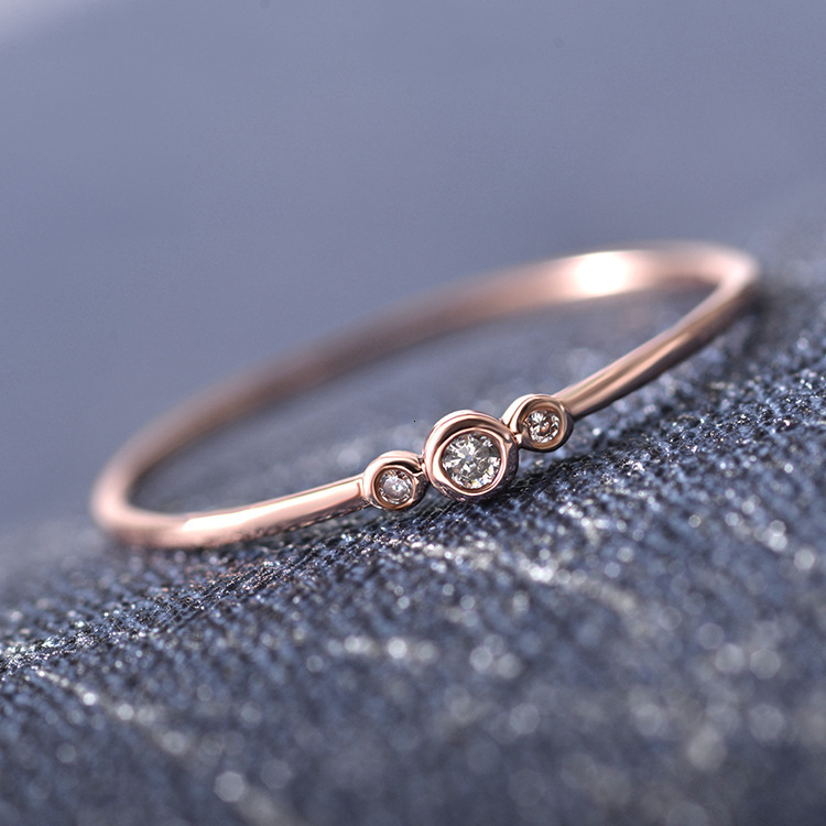 Elegant And Simple Inlaid Three mond Copper Zircon Knuckle Ring Jewelry