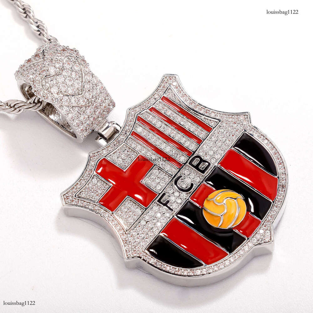 INS Hip-Hop Football Badge Pendant Colorful Enamel Fan Commemorative Necklace