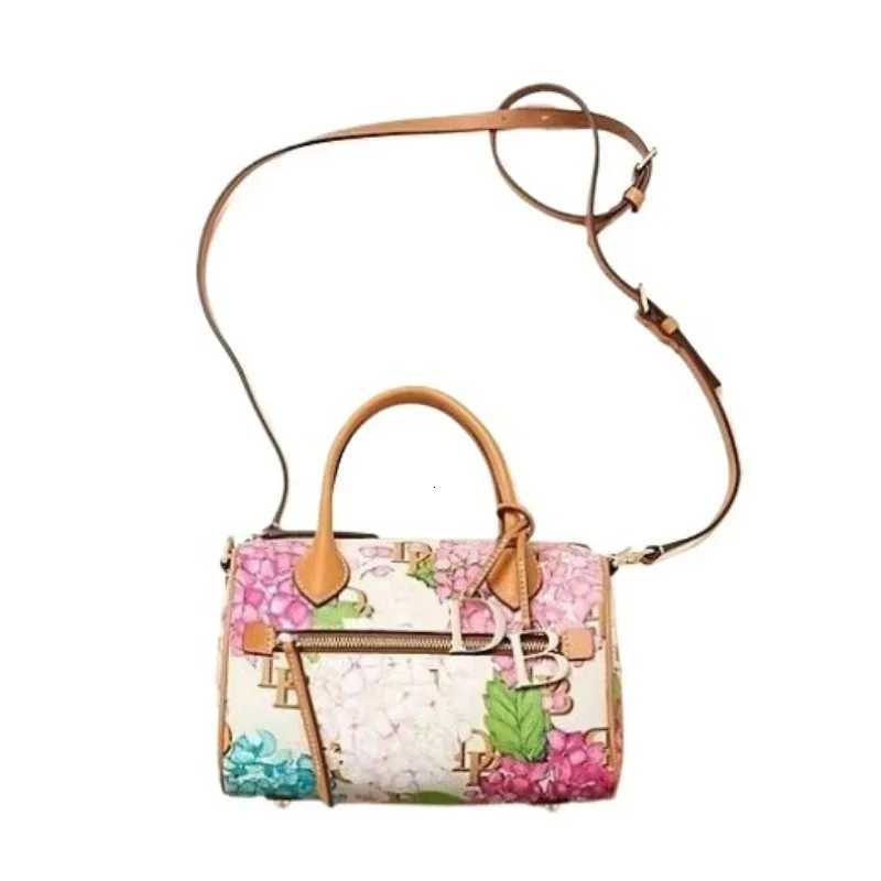 Fashion Brand Boston Bag Women 2024 Trend Flowers Print Letter Crossbody Bag High Quality Shoulder Pillow Bag New In Handbag Z250809