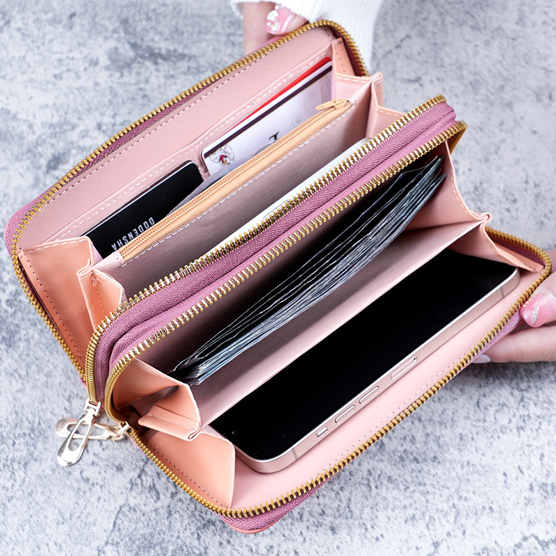 Wallet For Women 2025 New Long Style Ladies Handheld Luxury Bag Korean Version Casual Phone Bag Double Zipper Large Capacity Card Holder
