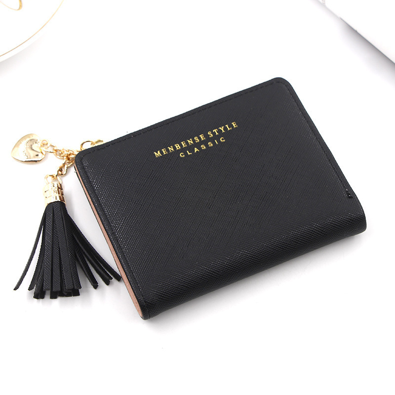 New Women's Short Wallet Korean Style Solid Color Simple Luxury Bag Versatile Zipper Coin Purse Wallet Card Holder Money Clip Wholesale