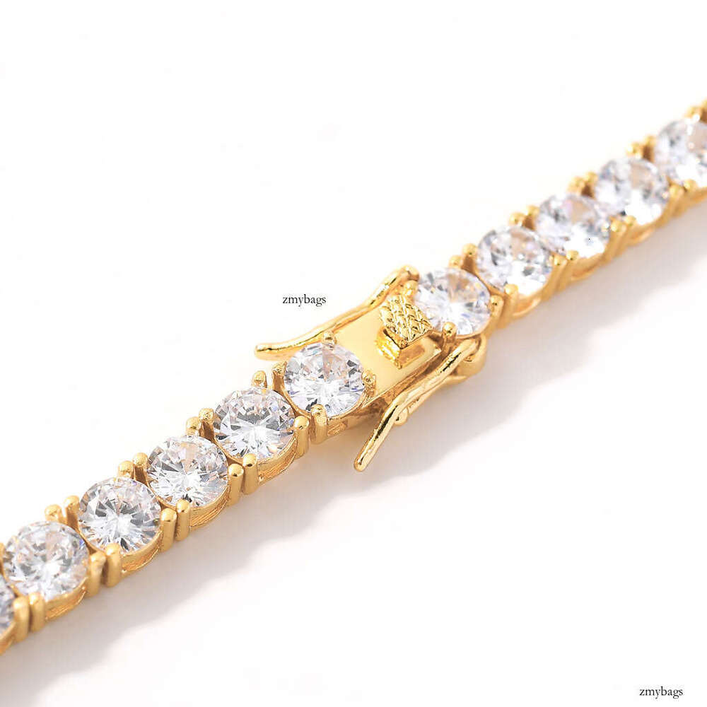 Men Hip Hop 3mm 4mm 5mm Single Row Moissanite chain Necklace Tennis Chain