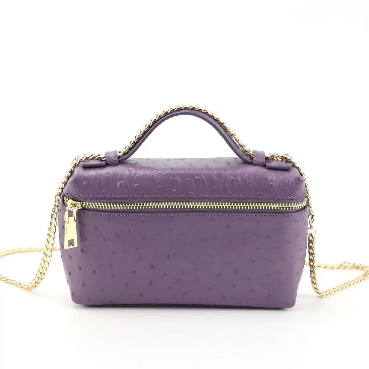 Lanjia New Customized Designer Handbag Pattern Leather Bags Women Clutch Party Evning Trendy Ostrich Bag With Chain A