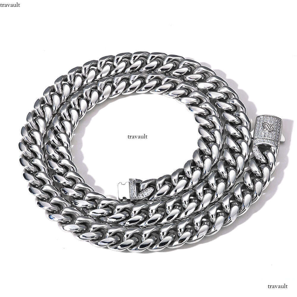 Hip Hop Round Polished Cuban Chain Stainless Men's Necklace Trendy Versatile Titanium Steel Jewelry Accessory