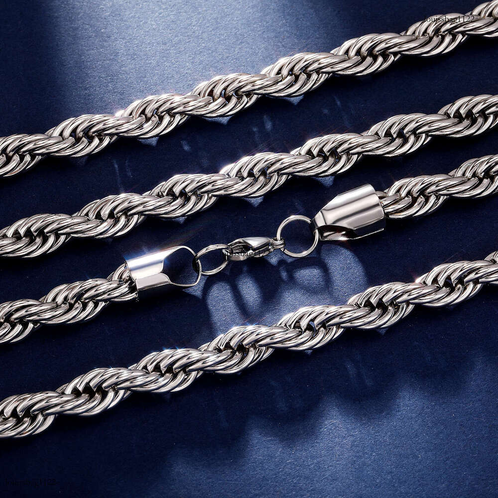10MM Titanium Steel Twist Men's Hip-Hop Versatile Twisted Rope Vacuum Color-Retaining Gold-Plated Necklace