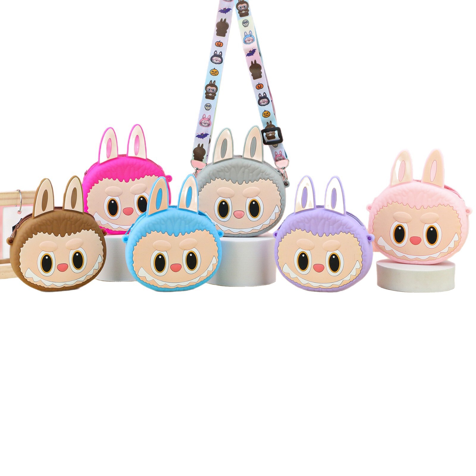 2025 New Luxury Labubu Silicone Shoulder Coin Wallet In Stock Children's Cartoon Fashion Coin Wallet Cartoon Student Crossbody Designer Phone Bag