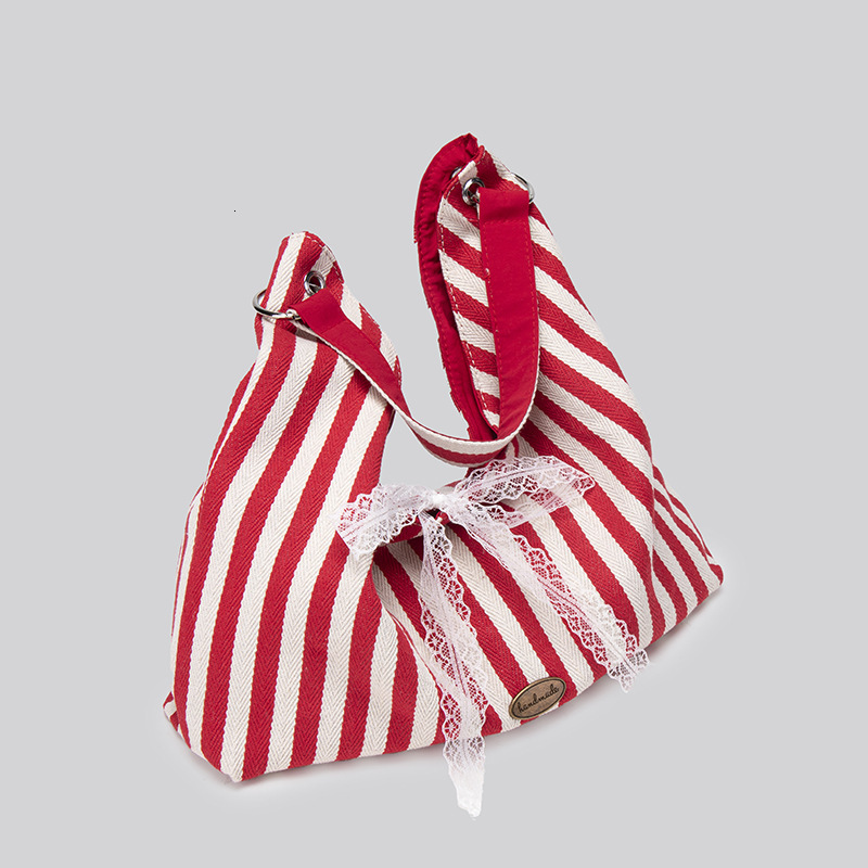 Summer Large Capacity Embroidered Canvas for Women 2025 Striped Letter Commuter Shoulder Double-Sided Handheld Tote Bag ddmymoon