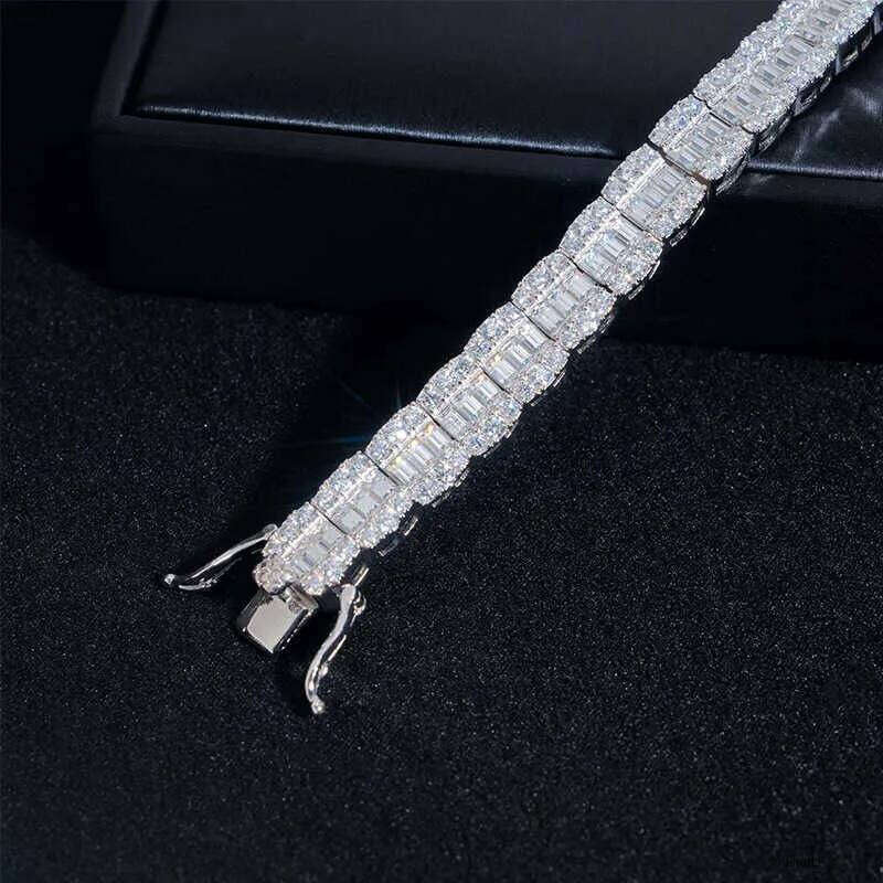 Dia hair new sterling sier VVS moissanite 8.5mm mens and womens jewelry accessories hip-hop bracelet