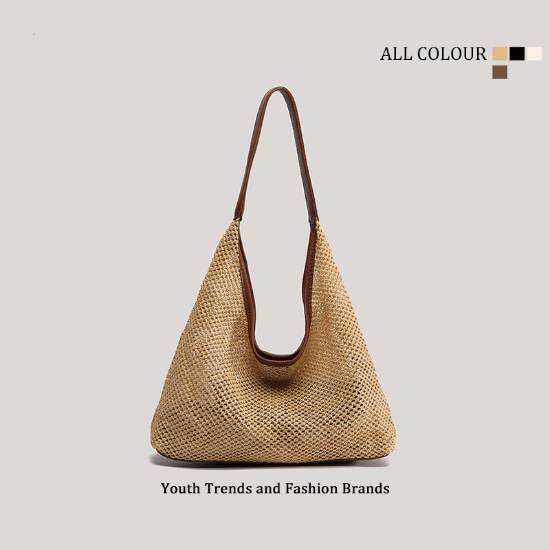 Niche Straw 2025 Summer New Woven Shoulder Tote Basket Bag ddmymoon