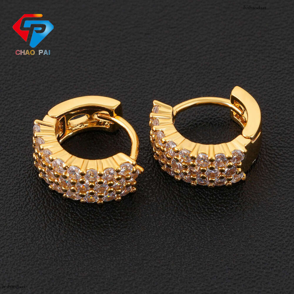 Hot Sale New Iced Out VVS Moissanite Round casual Hip Hop Personality Stud Earrings Jewelry