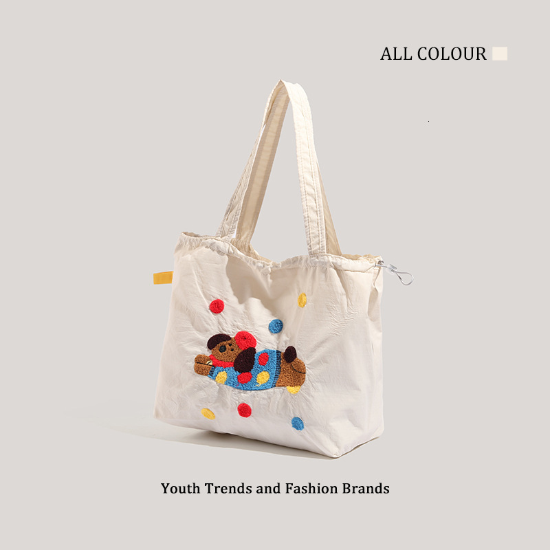 Korean Style 2025 New Cute Cartoon Dachshund Tote Fashion Versatile Shoulder Bag for Women ddmymoon