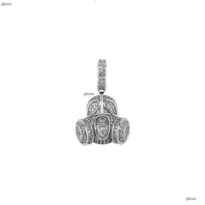 Gas Mask Full Moissanite chain Pendant Necklace Jewelry Niche Hip-Hop Street Sweatshirt Chain Unisex Fashion Accessories
