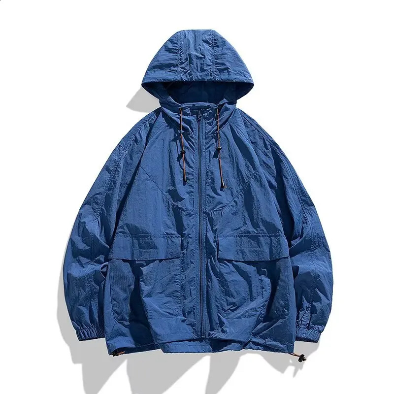 Summer Japanese Harajuku casual lazy simple temperament trend mens and womens sunscreen clothes ice silk cool fashion jacket 250809