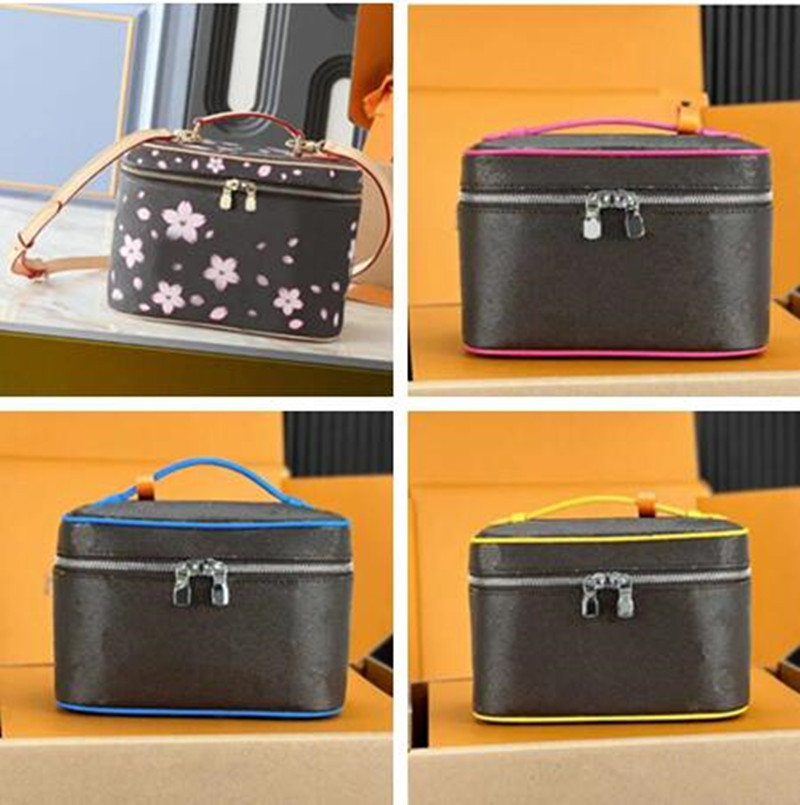 2 size Vintage nice bb vanity makeup bag luxury Womens designer totes handbag wash pouch make up bags mens wallet Leather toiletry Shoulder clutch cosmetic Bag