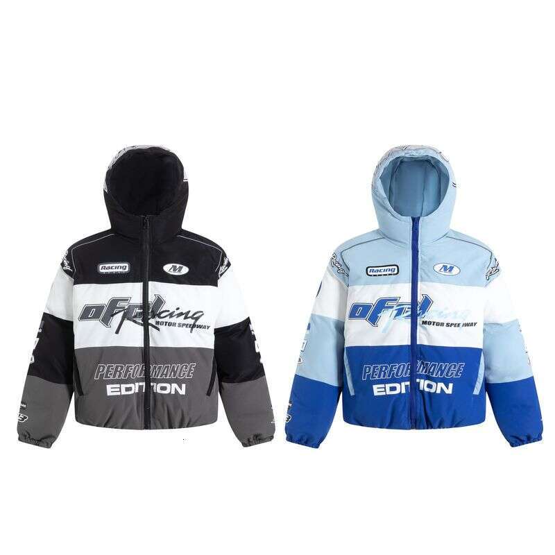 Men's Clothing Club American Motorcycle Racing Suit Autumn And Winter 2023 New Quilted Thickened Hooded Jacket Cotton Coat