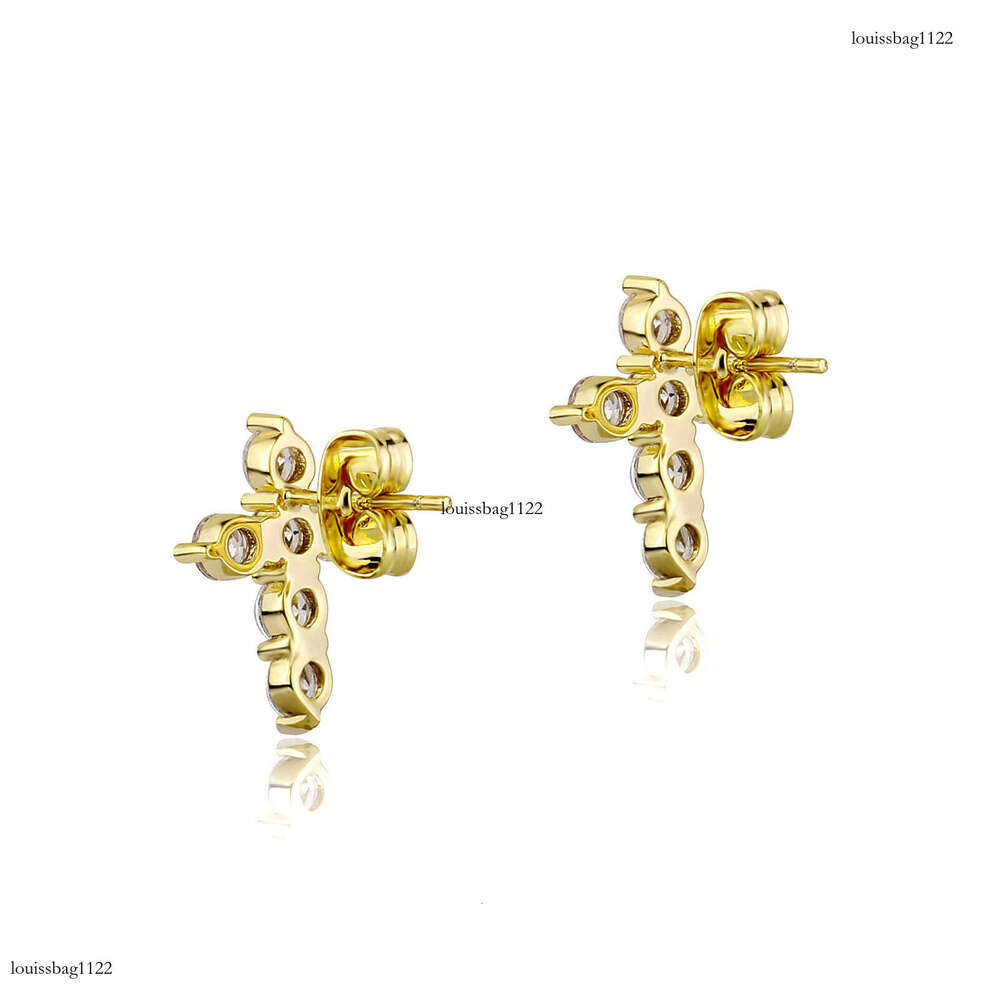 New Simple Cross Hip-Hop Zircon Earrings Jewelry Unisex