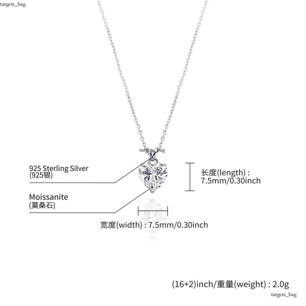 Iced Out VVS D Color Heart Moissanite 1-2 ct Women's Valentine's Day Pendant Gold Plated Necklace