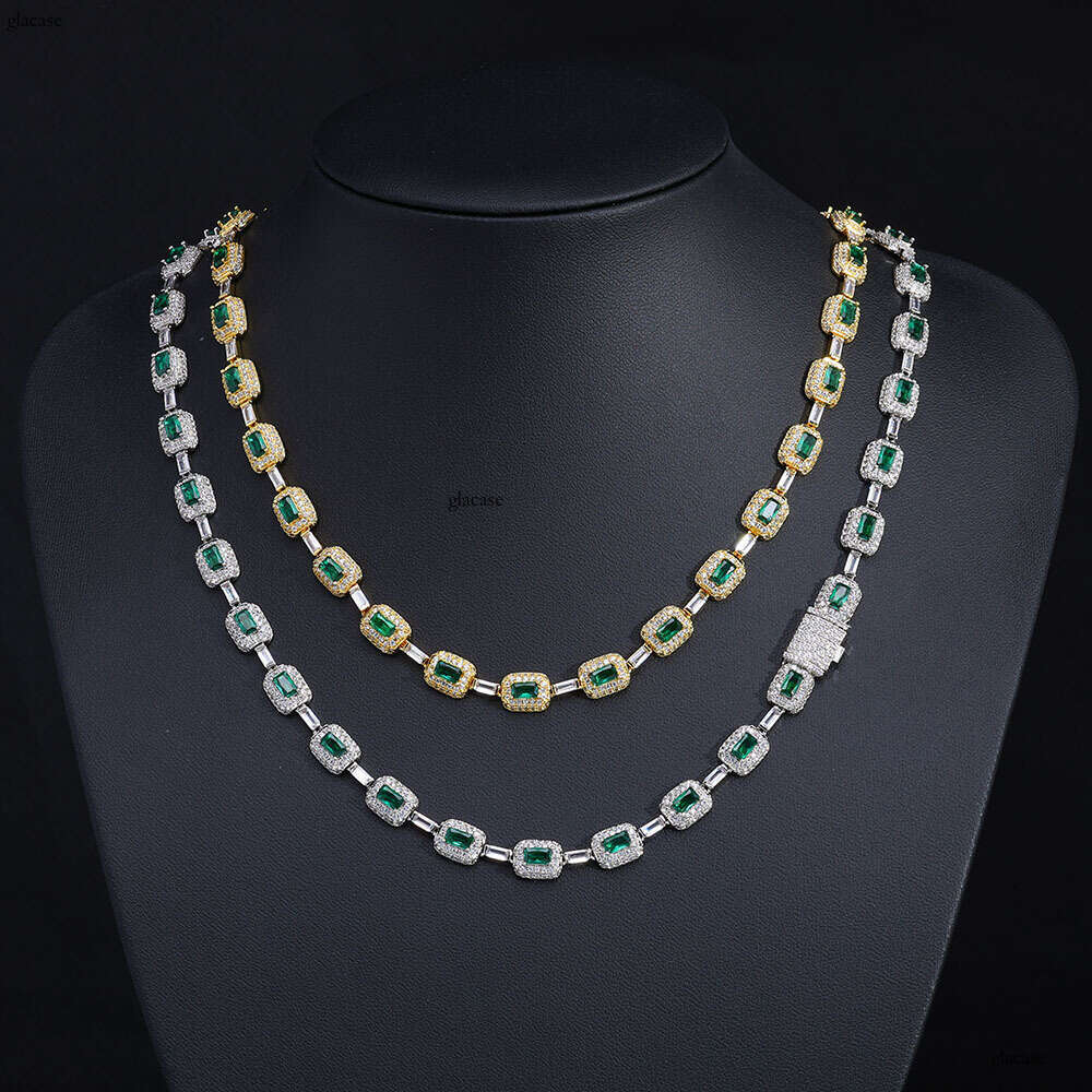 Hip Hop Iced Out VVS Moissanite Colorful Jewelry Necklace Light High-end Sense Accessories