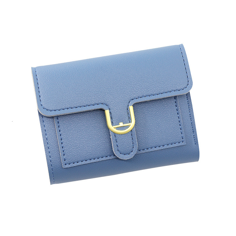 Luxury Bag Korean Version Simple Fashion Buckle Women's Short Wallet Multi-card Slot Compact Female 70% Off Card Holder Coin Purse Wholesale