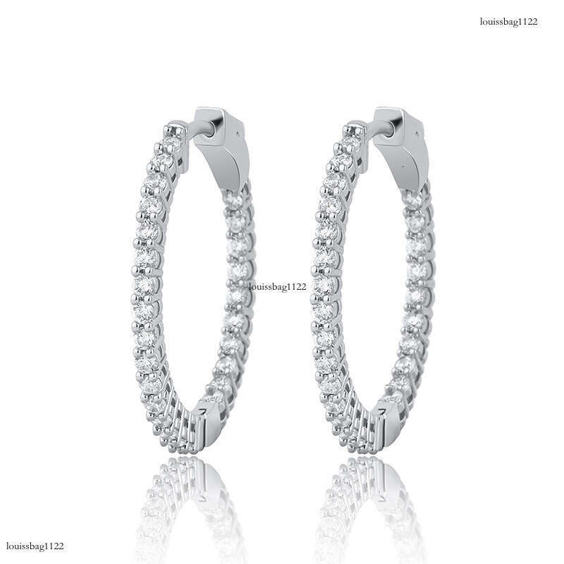 Round Women's with Zircon Inlay Real Gold Plated Shiny Earrings