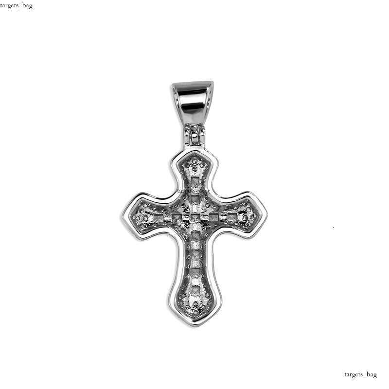 Hip Hop Blue Moissanite chain Cross Men's Necklace Fashion Versatile Sweater Chain Jewelry