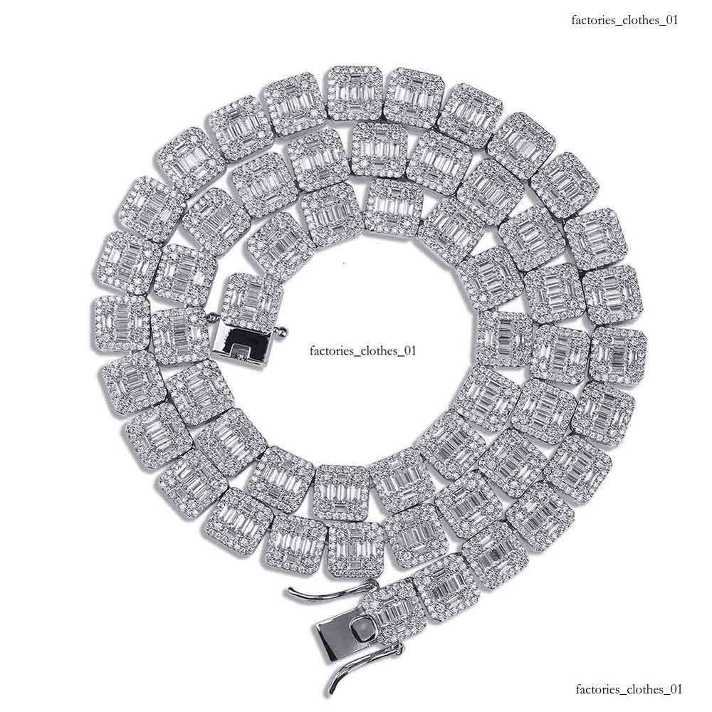 Hip-Hop Style 10MM Square Full Dia Ice Crystal Necklace for Men and Women, Personalized Trendy Bracelet