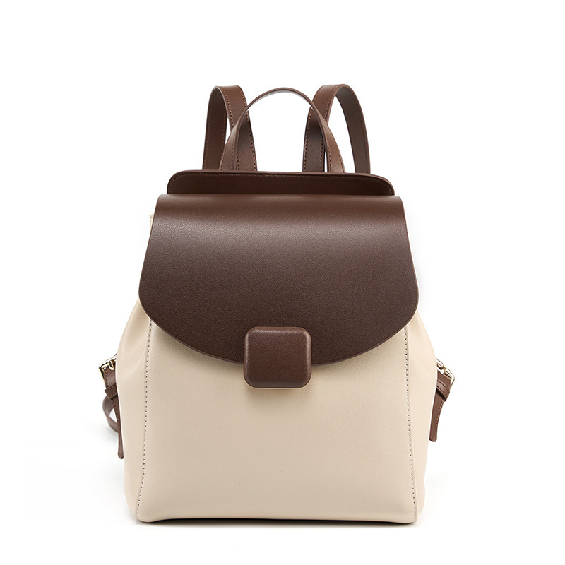 New Women's Small Genuine Leather Bag Lightweight Large Capacity Commuter College Student Travel Backpack