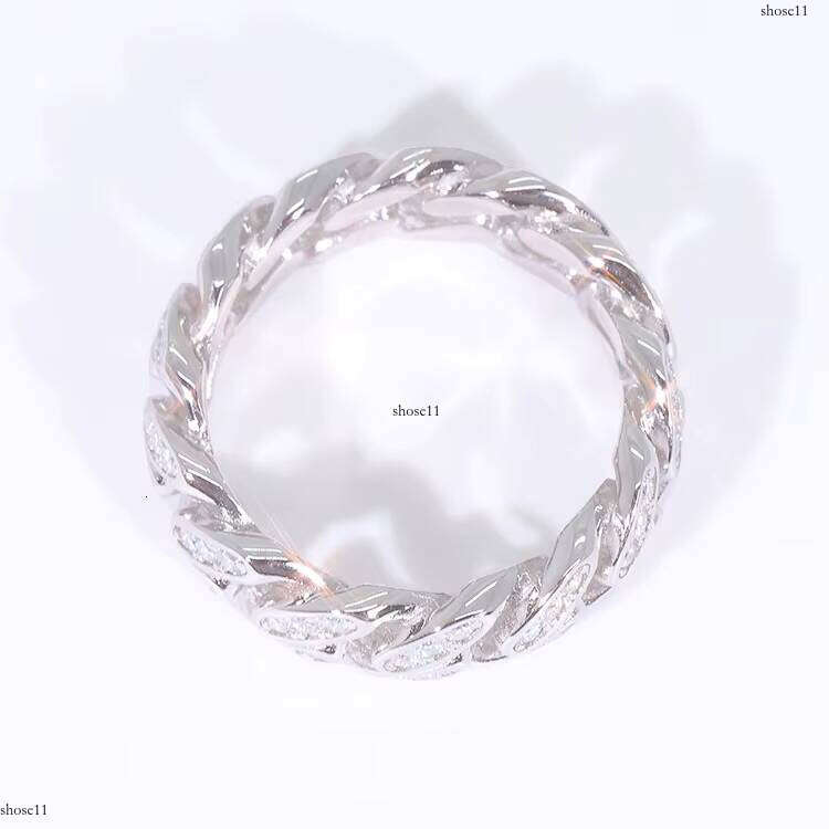 Sterling Sier Custom Round Ring Fine Jewelry Dia Setting VVS Moissanite Hip Hop Rings
