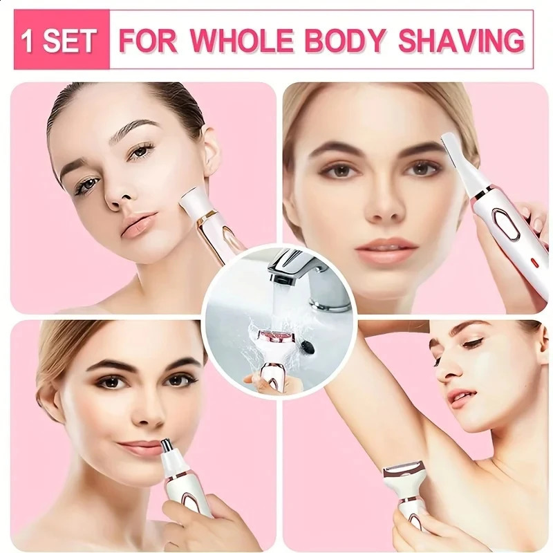 4 In 1 Electric Lady Shaver Body Hair Removal Epilator Painless Cordless Trimmer Razor Gifts For Women 250805