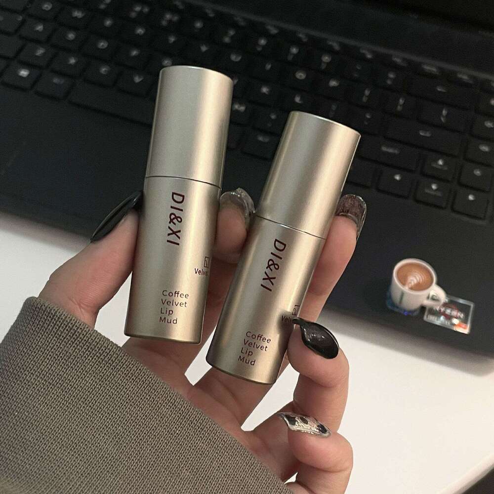 DIXI Small Silver Tube Glaze Velvet Matte Lip Mud Long-lasting Color Whitening Not Easy To Stick Cup Lipstick Makeup Free shipping