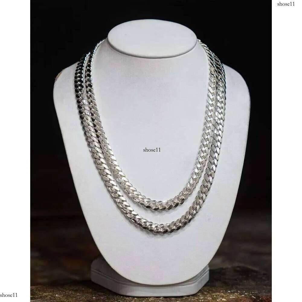 11Mm Miami K Chain Sterg Hip Hop Curb Sier Rapper Men Cuban Necklace