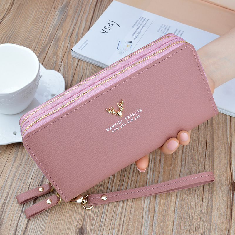 New Women's Wallet Designer Bag Long Clutch Double Zipper Leather Wallet Phone Bag Fashion Simple Luxury Bag Large Capacity Double Layer Wallet