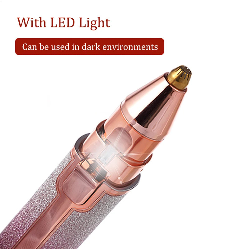 2 IN 1 Rechargeable Epilator Electric Eyebrow Trimmer Female Body Lipstick Shape Hair Removal Mini Painless Razor Shaver 250805