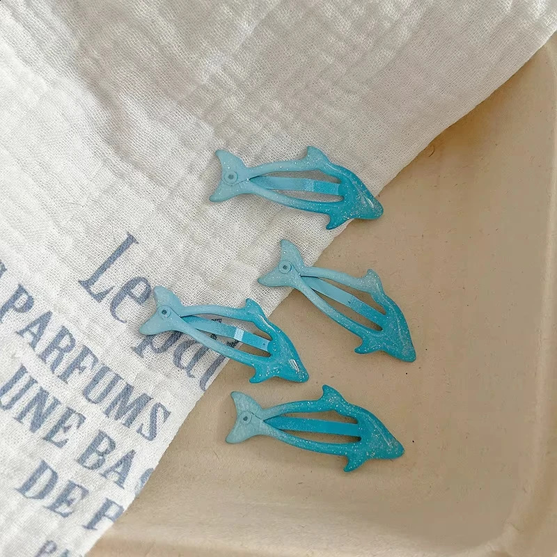 4Pcs Cute Cartoon Dolphin Hair Clip for Women Versatile Bangs BB Clip Hairpin Fashion Side Clip Girls Hair Accessories Gifts 250807
