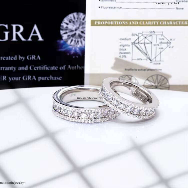 Mens Jewelry Style White Gold Plated Full Iced Out VVS Moissanite Sterling Sier Rings