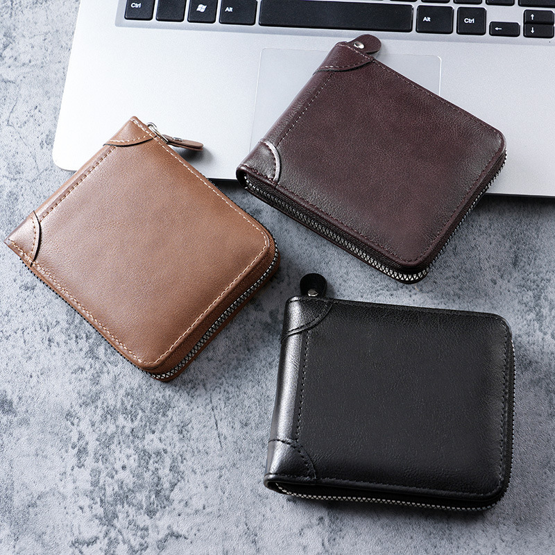 European And American Business Men's Short Luxury Bag Wallet Multifunctional Classic Fashion Trend Full Material Men's Multi-card Slot Coin 
