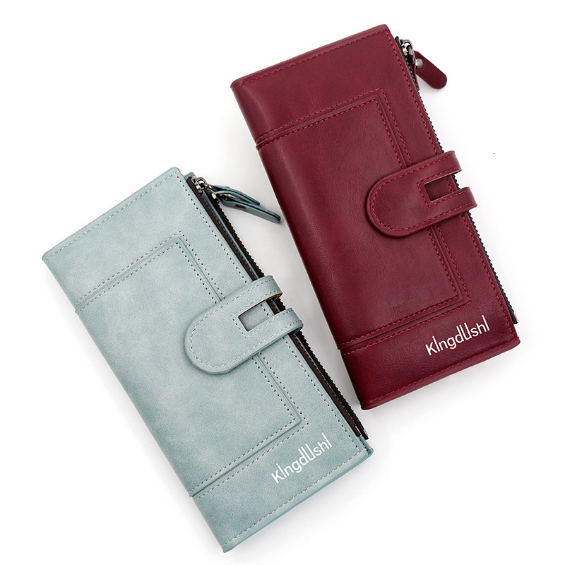 New Korean Style Women's Long Wallet Zipper Buckle PU Large Luxury Bag Capacity Multi-card Slot Coin Purse Clutch Wholesale