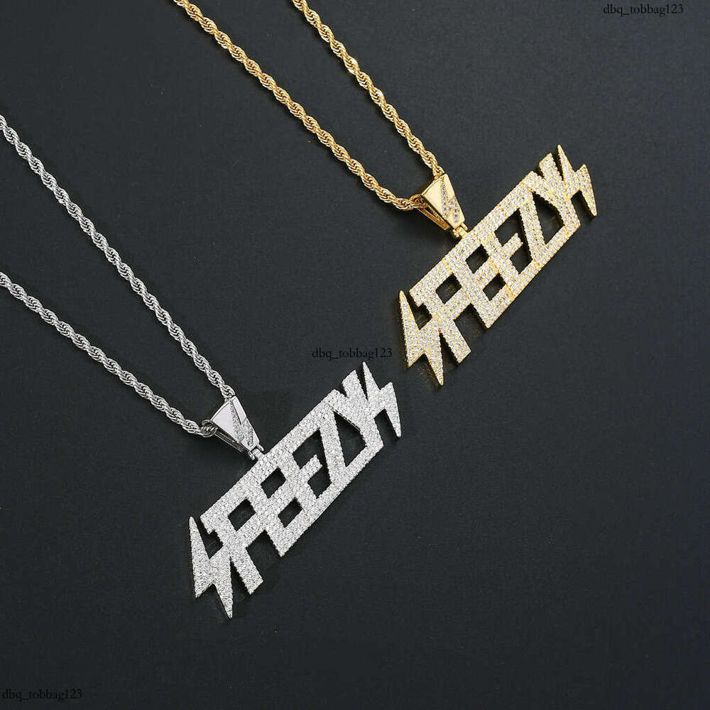 FEEZY Letter Moissanite chain Personality Hip-Hop Necklace Men's Pendant Accessory